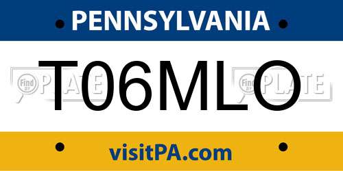 T06MLO Pennsylvania License Plate