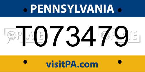 T073479 Pennsylvania License Plate