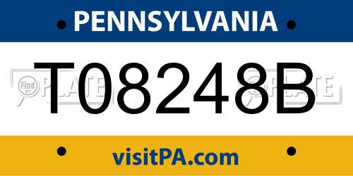T08248B Pennsylvania License Plate