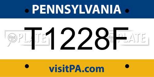 T1228F Pennsylvania License Plate