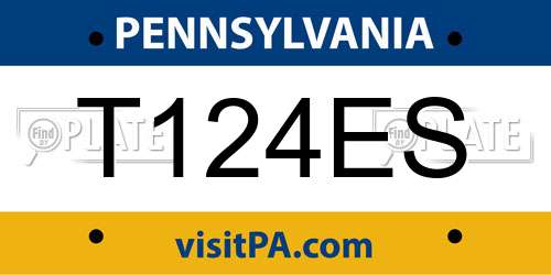 T124ES Pennsylvania License Plate