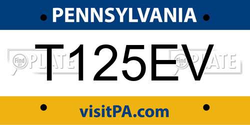 T125EV Pennsylvania License Plate