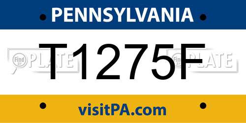 T1275F Pennsylvania License Plate
