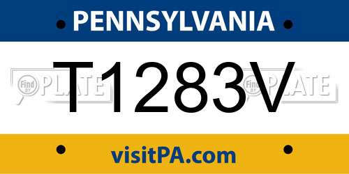 T1283V Pennsylvania License Plate