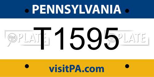 T1595 Pennsylvania License Plate
