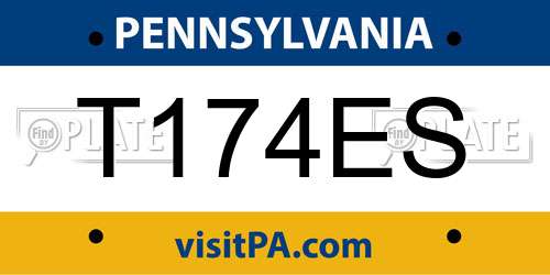 T174ES Pennsylvania License Plate