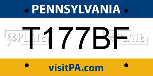 T177BF Pennsylvania License Plate