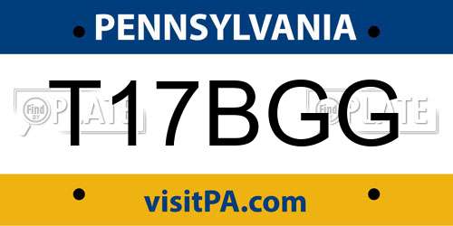 T17BGG Pennsylvania License Plate