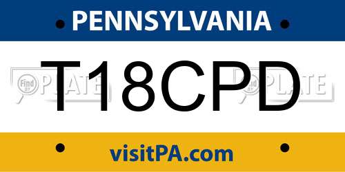 T18CPD Pennsylvania License Plate