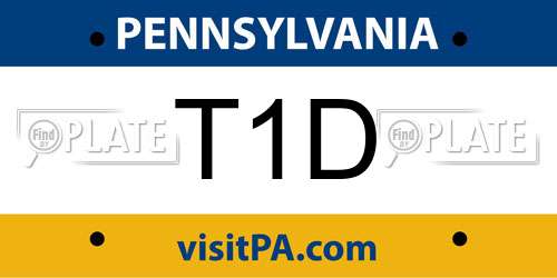 T1D Pennsylvania License Plate
