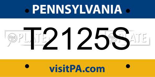 T2125S Pennsylvania License Plate