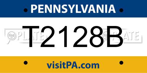 T2128B Pennsylvania License Plate