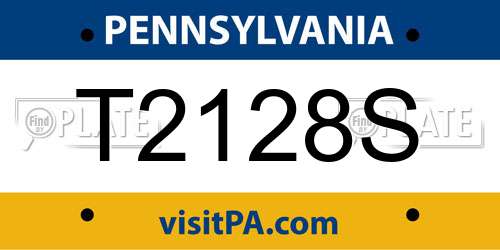 T2128S Pennsylvania License Plate