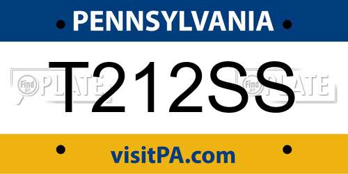 T212SS Pennsylvania License Plate
