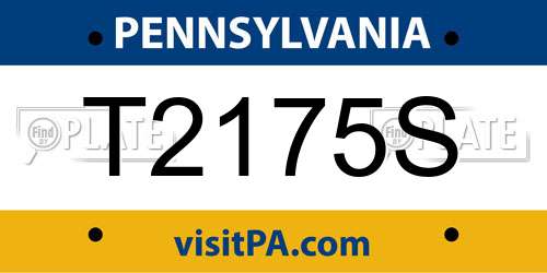 T2175S Pennsylvania License Plate