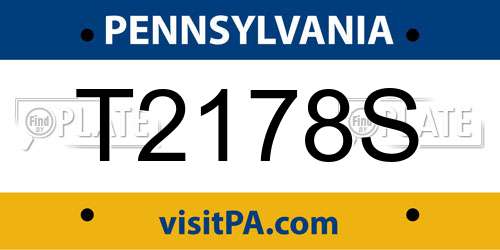 T2178S Pennsylvania License Plate