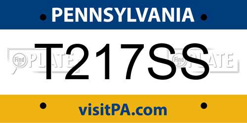 T217SS Pennsylvania License Plate