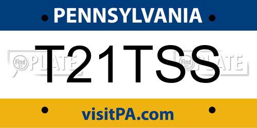 T21TSS Pennsylvania License Plate