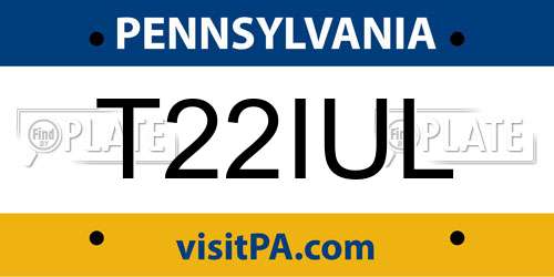 T22IUL Pennsylvania License Plate