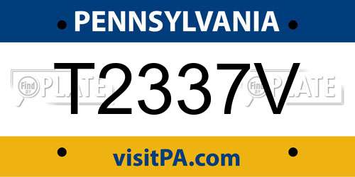 T2337V Pennsylvania License Plate