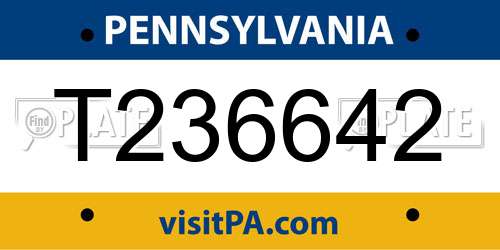 T236642 Pennsylvania License Plate