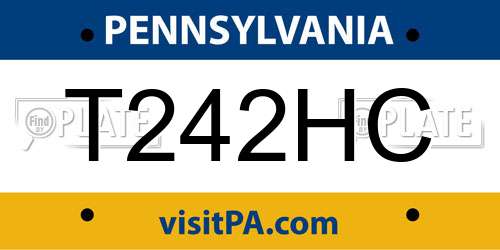T242HC Pennsylvania License Plate