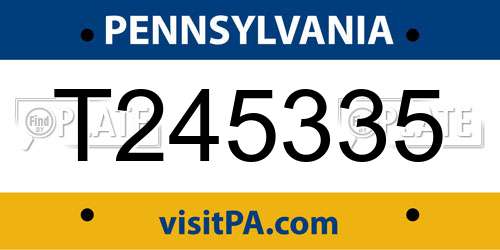 T245335 Pennsylvania License Plate