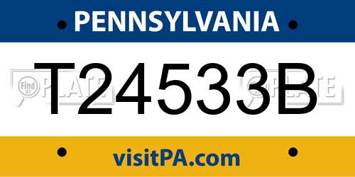 T24533B Pennsylvania License Plate
