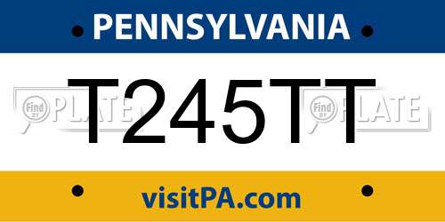 T245TT Pennsylvania License Plate