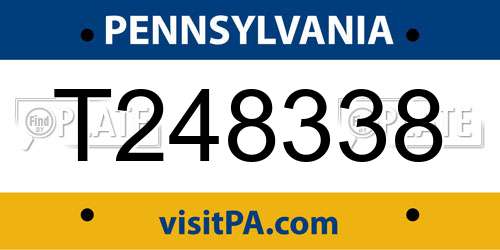T248338 Pennsylvania License Plate