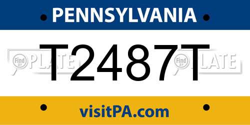 T2487T Pennsylvania License Plate