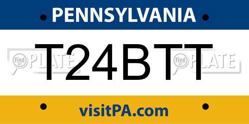 T24BTT Pennsylvania License Plate