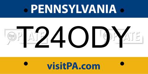T24ODY Pennsylvania License Plate