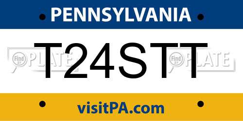 T24STT Pennsylvania License Plate