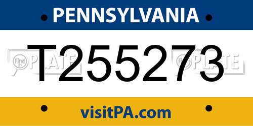 T255273 Pennsylvania License Plate