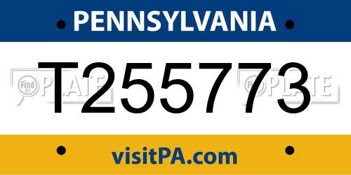 T255773 Pennsylvania License Plate