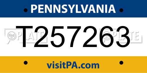 T257263 Pennsylvania License Plate
