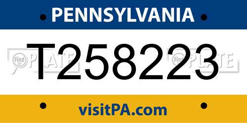 T258223 Pennsylvania License Plate