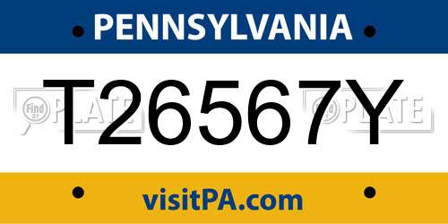 T26567Y Pennsylvania License Plate