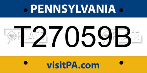T27059B Pennsylvania License Plate