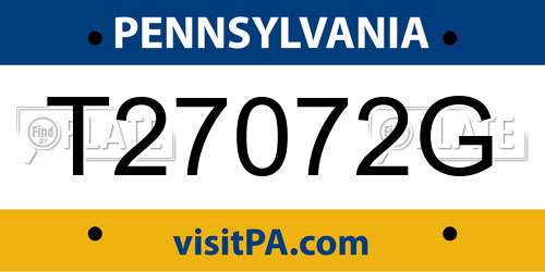 T27072G Pennsylvania License Plate