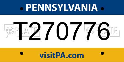T270776 Pennsylvania License Plate
