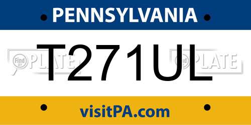T271UL Pennsylvania License Plate