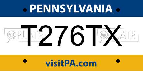 T276TX Pennsylvania License Plate