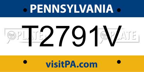 T2791V Pennsylvania License Plate