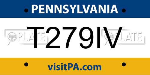 T279IV Pennsylvania License Plate
