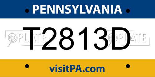 T2813D Pennsylvania License Plate