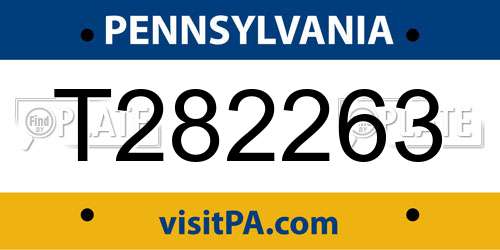 T282263 Pennsylvania License Plate