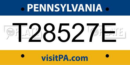 T28527E Pennsylvania License Plate