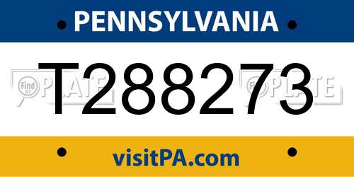 T288273 Pennsylvania License Plate